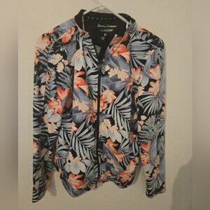 Tommy Bahama Islandzone Womens Size Small Floral Zip Jacket Tropical Full Zipper